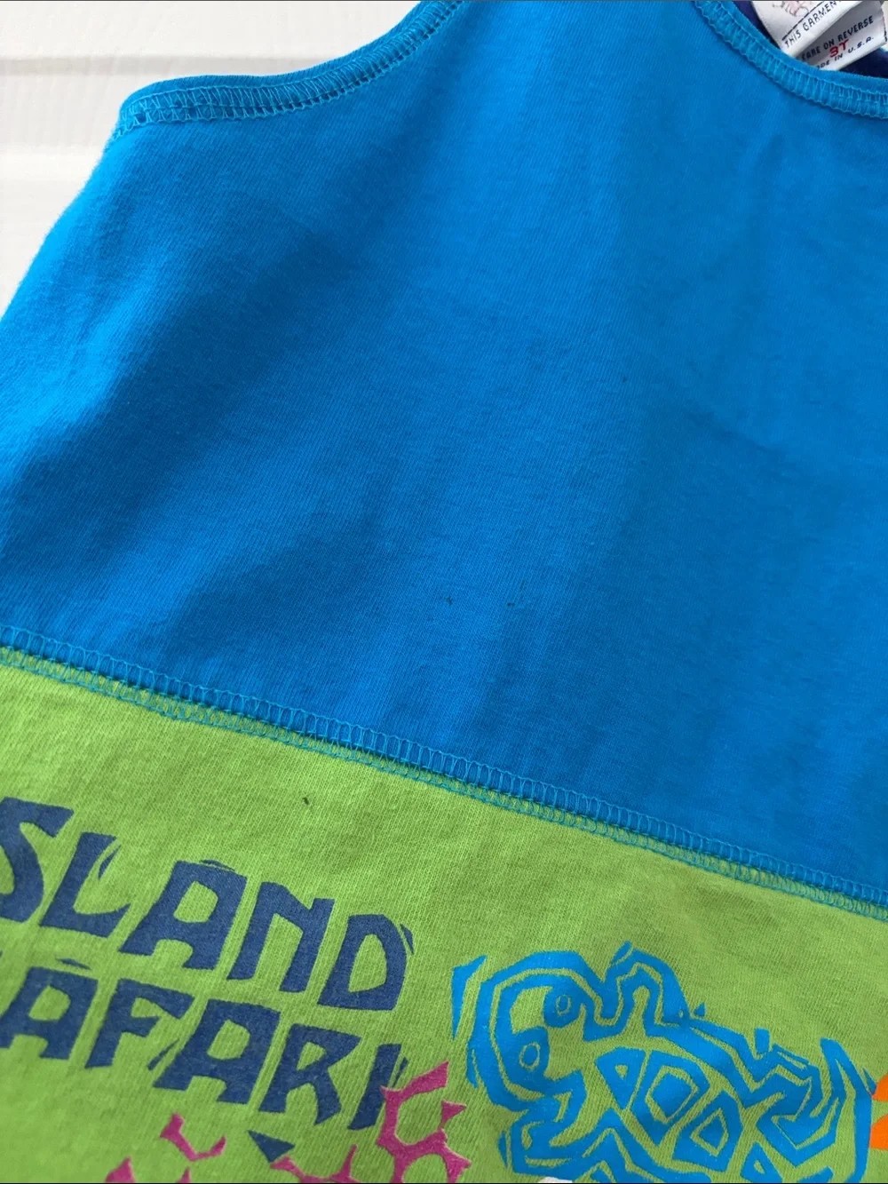 Vintage OshKosh B'gosh Blue & Green 'Island Safari' Sleeveless Tank
